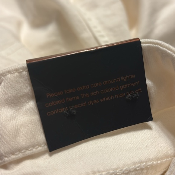 NWT 7 For All Mankind Jen 7 Off White Denim Straight Crop & Roll Jeans Pant - Picture 5 of 12